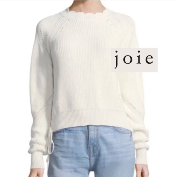 Joie Sweaters - Joie  Adanya Porcelain Side Tie Cashmere Blend Sweater, XXS, GD1102